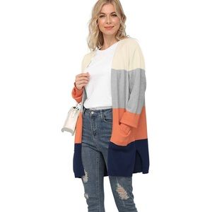 Striped Draped Cardigan